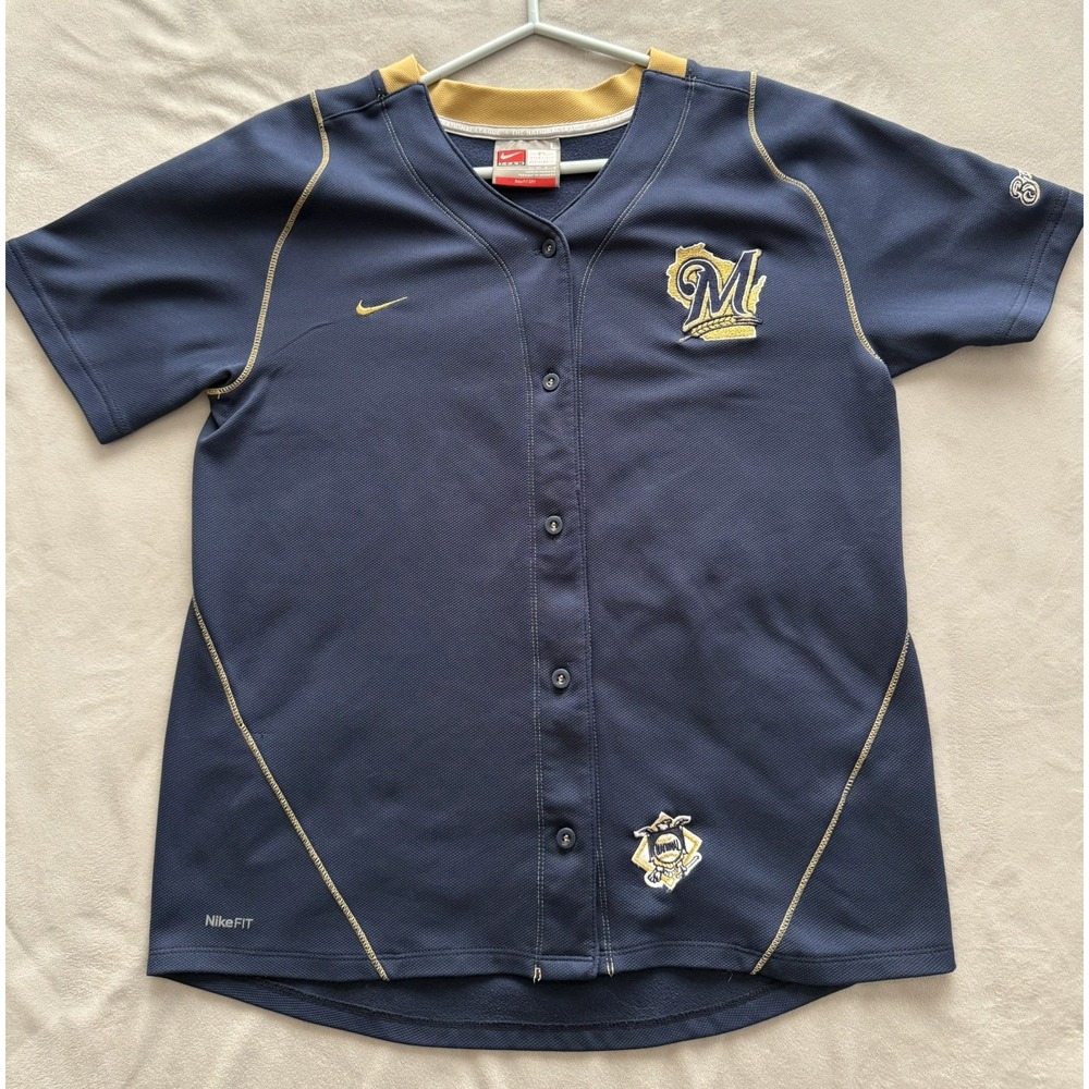 MLB Milwaukee Brewers Nike Fit Baseball Jersey - Size L (Youth/Women's)
